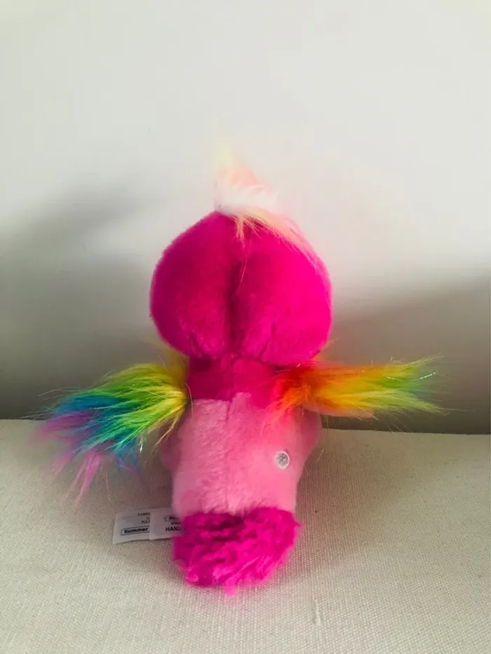 Peluche flamant rose ailé coloré perroquet zuru neuf - photo numéro 8