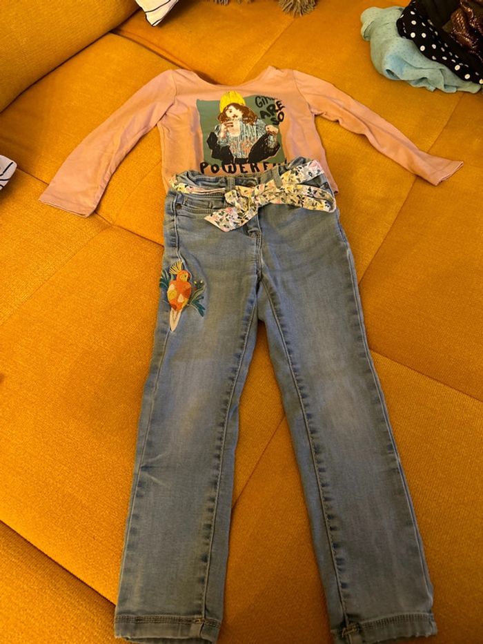 Ensemble jean et manches longues 4 ans
