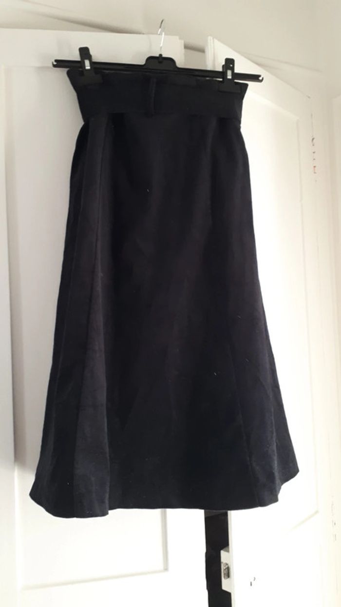 Jupe midi velours côtelé 36 noire nafnaf - photo numéro 4