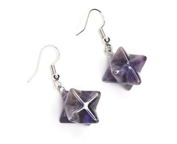 Boucles d'oreille pierre naturelle Améthyste