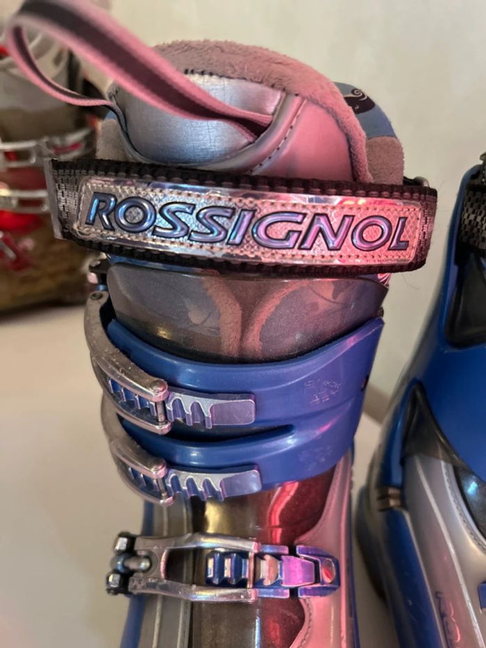 Chaussures de ski bottes de ski bleu rossignol avec paire de gant rossignol - photo numéro 8