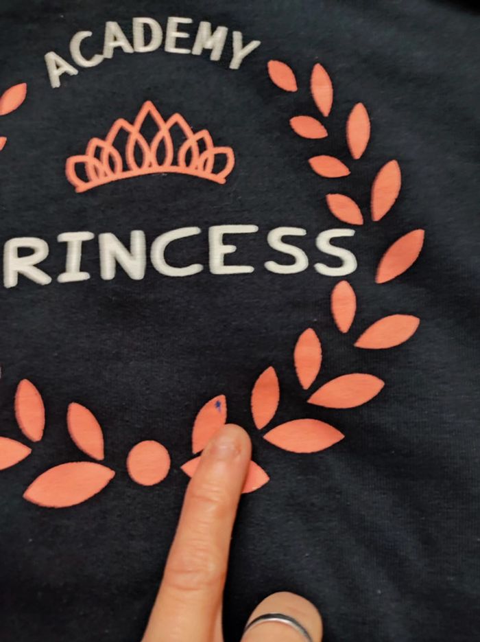 Sweat bleu et rose à capuche fille 8 ans - photo numéro 3