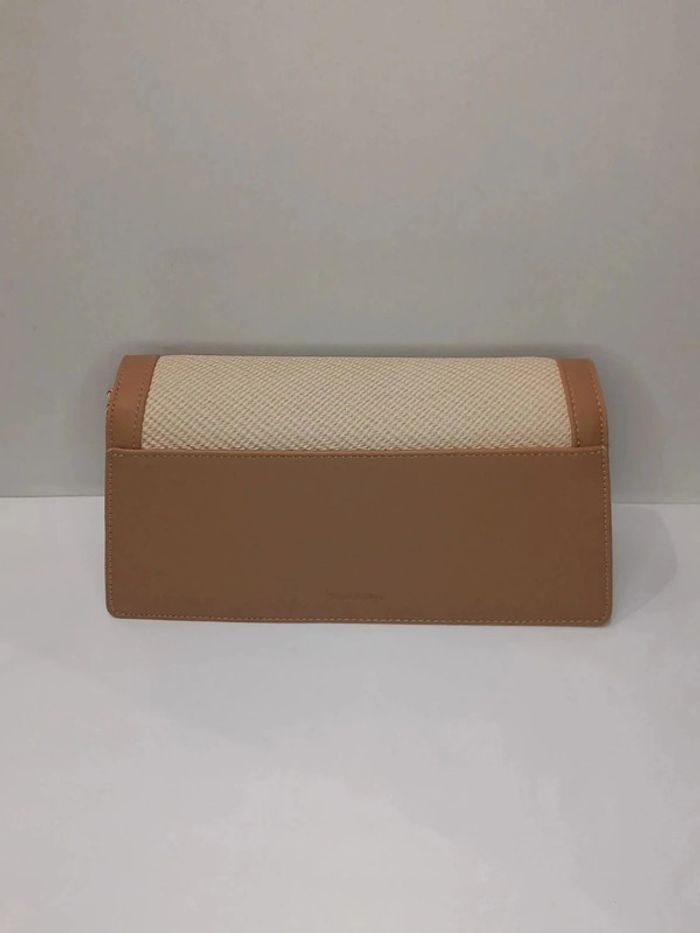Sac à main pochette Tom & Eva beige et marron en similicuir - photo numéro 2