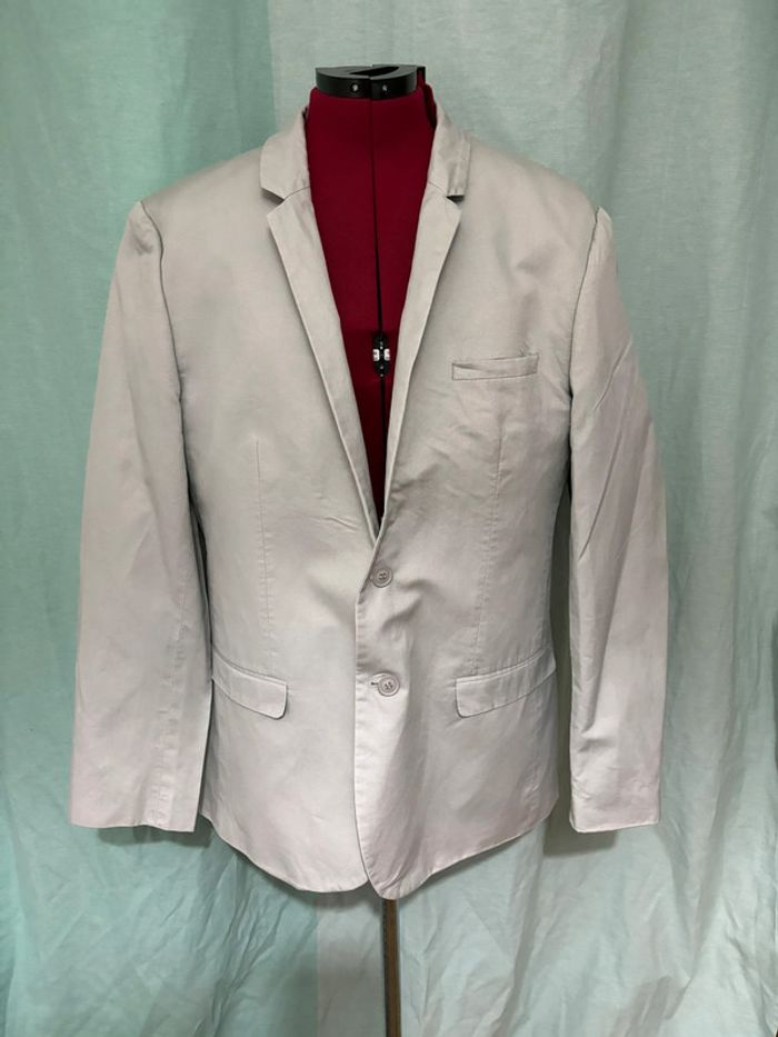 Veste costume gris/beige clair slim fit - photo numéro 3
