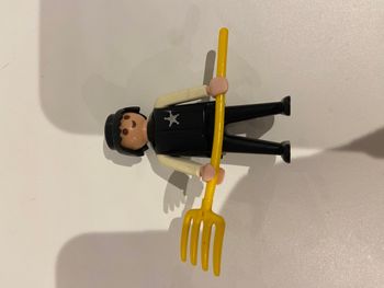 figurine playmobil 1994 avec fourche