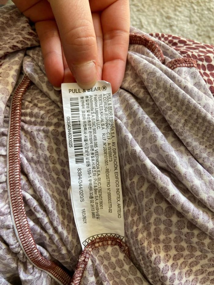 Robe manches longues style années 80 à pois Pull and Bear Taille S - photo numéro 4