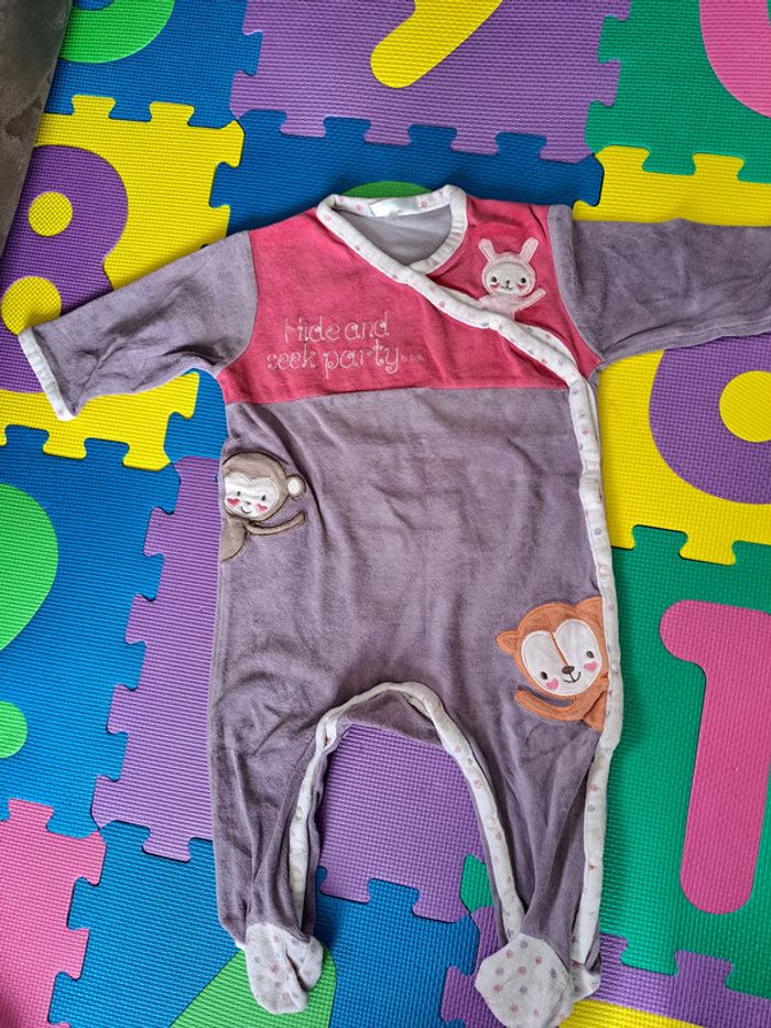 Lot 4 pyjamas velours 12m - photo numéro 2