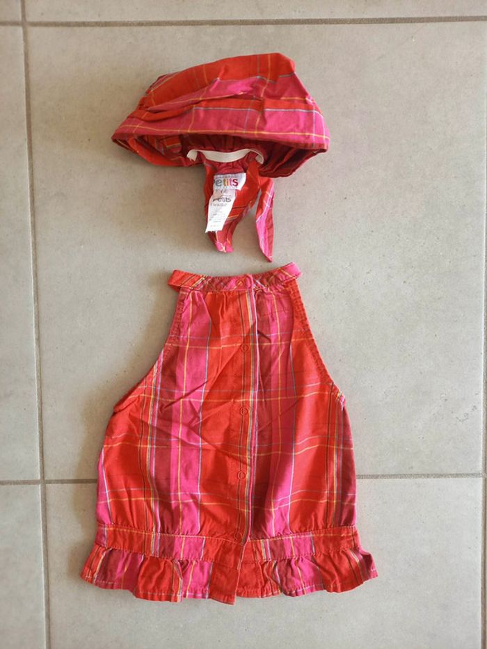 Blouse + fichu rouge La Cie des Petits Fille 12 mois - photo numéro 3