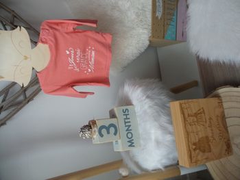 Jolie t shirt manche longue rose corrail un jour je serai grande comme maman bébé fille 3 mois
