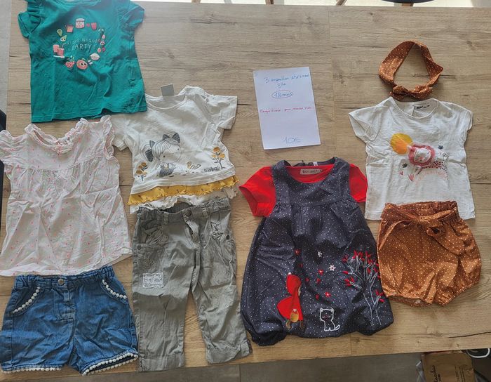lot n°3 ensembles été 18 mois fille