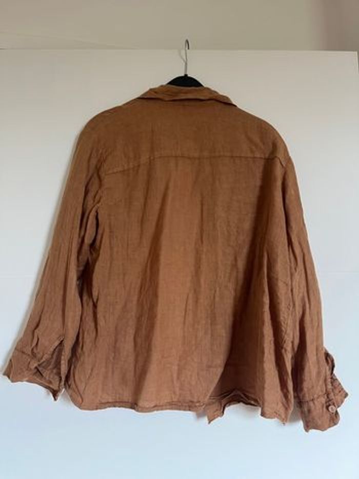 Chemise lin Oraije couleur caramel - photo numéro 2