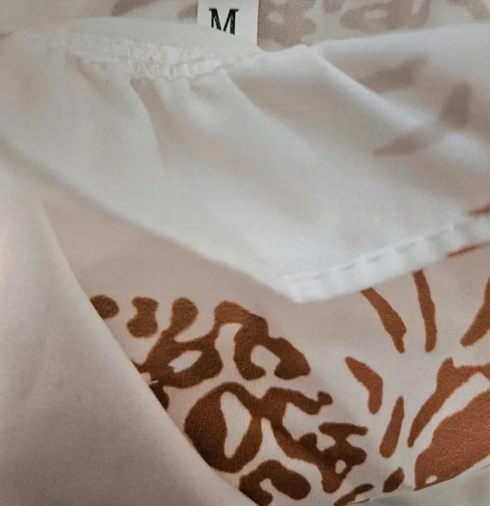 Blouse blanche avec ananas marron Taille M Neuf - photo numéro 5