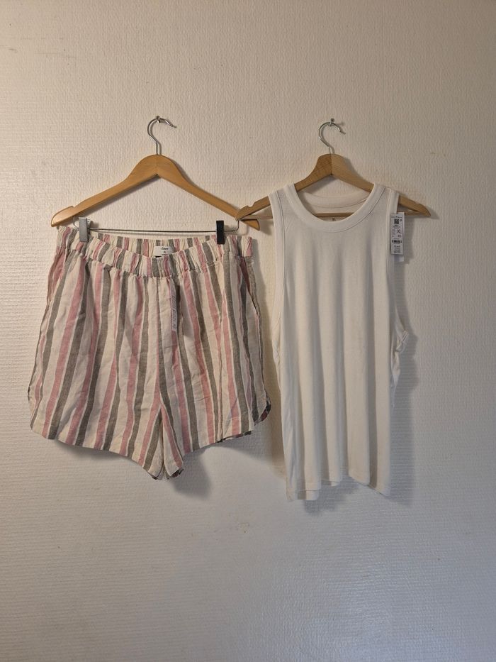 Pyjama deux pièces short  et débardeur Etam Xl