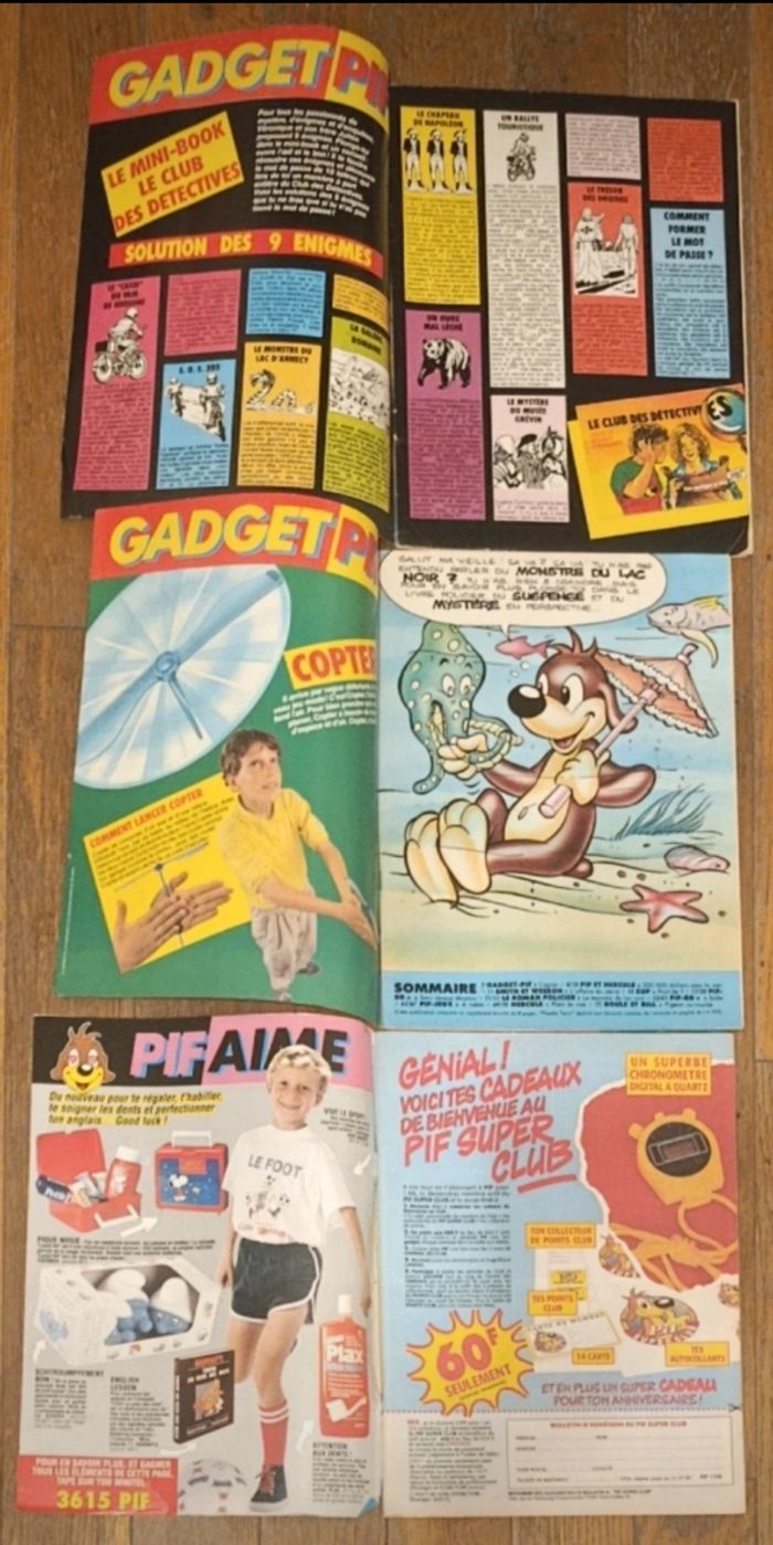 Lot de 3 anciens Pif avec les livrets policier 1987 Vintage - photo numéro 3