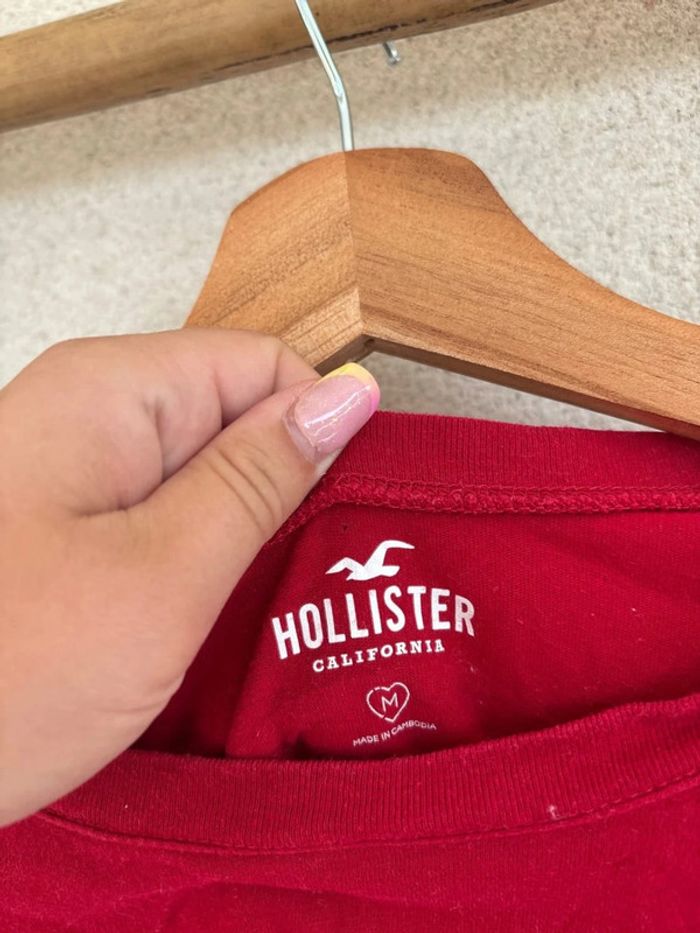 T-shirt à manches longues rouge - Hollister taille M - photo numéro 3
