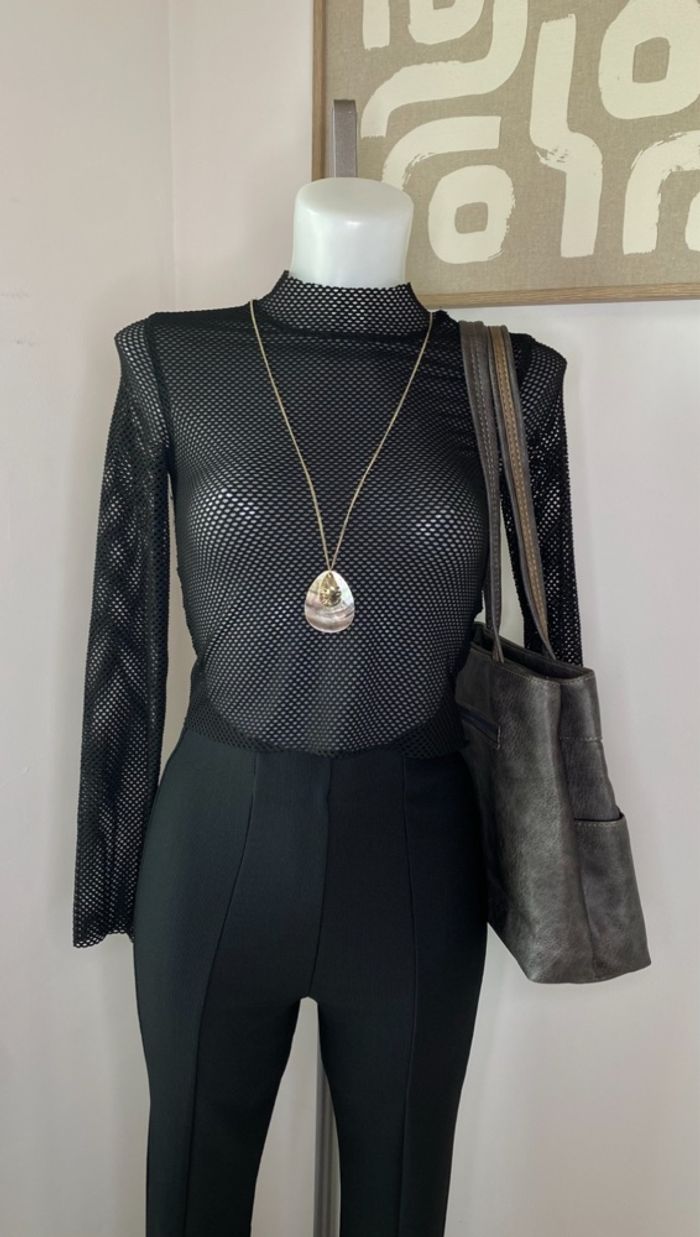 Sac à main en cuir gris Phœnix collection - photo numéro 3