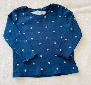 Tee shirt / haut manche longue avec petites marguerites dessus 18 mois 80cm Les petits cailloux