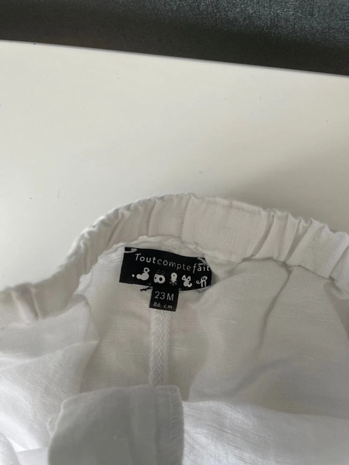 Pantalon blanc bébé - photo numéro 3