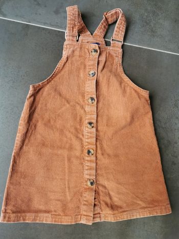 Robe salopette en velour pour fille 4 ans