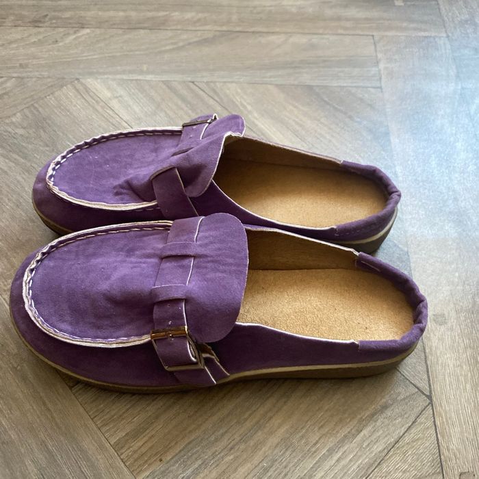 Sandale mule plate daim pointure 38 - photo numéro 2