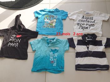 5 t shirt manche courte 23 mois 2 ans 86 cm