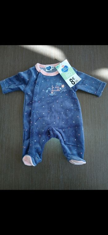Pyjamas fille en velours 0 mois