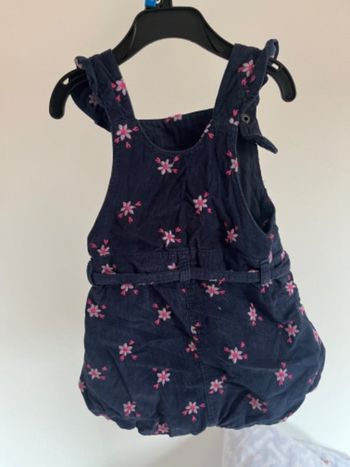 Salopette short effet velours