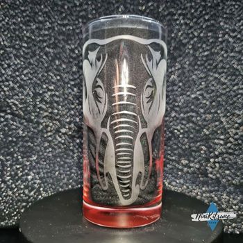 Gravure sur verre haut Éléphant