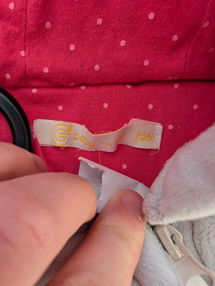 Combinaison pilote bébé fille 12 mois – grise doublée polaire – très bon état - photo numéro 3