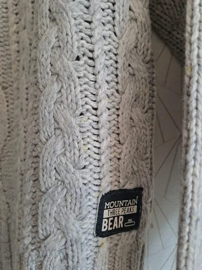 Pull garçon 8 ans chaud gris moucheté jaune comme neuf okaïdi - photo numéro 2