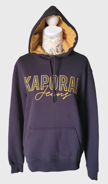 Sweat à capuche marine et orange Kaporal Jeans Taille M/L