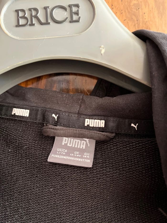Sweat fille noir à capuche Puma 13/14 ans - photo numéro 6