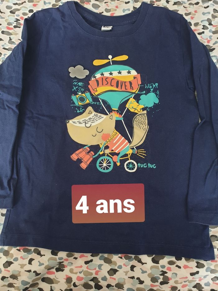 Tshirt tuc tuc montgolfière bleu 4 ans