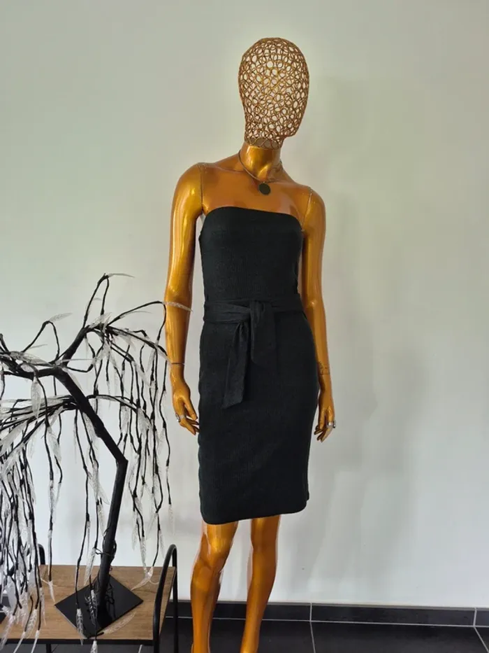 Robe Bustier Gris Vert Femme Taille M/38