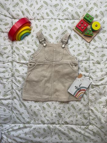 robe salopette en velours beige 6 mois obaibi