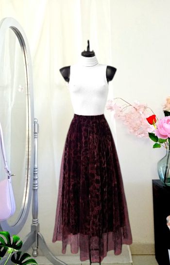 Jupe en tule bordeaux