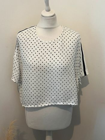 Blouse blanche à fleurs noires the Kooples S