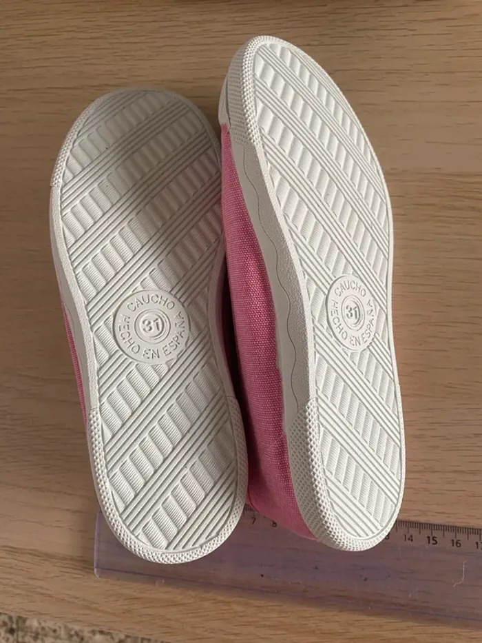 Chaussures ballerines tennis rose blanche fille 31 neuves - photo numéro 3