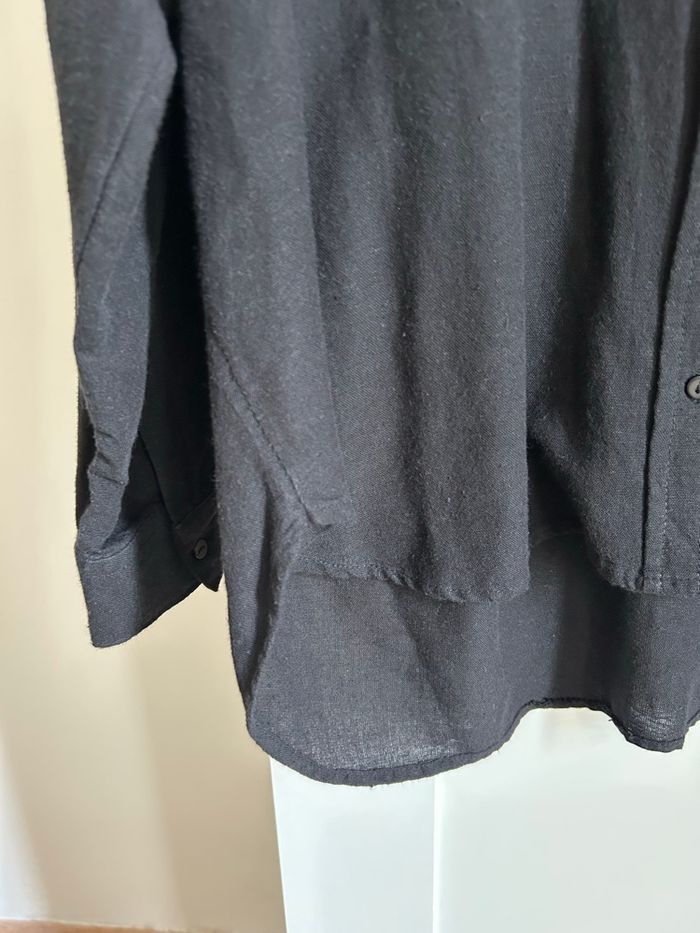 Chemise noire unie en Lin Stradivarius Taille M - photo numéro 3