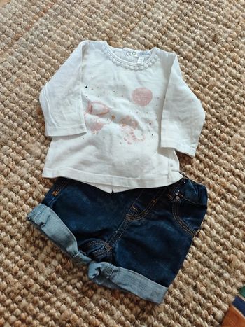 Ensemble manches longues/short 3 mois