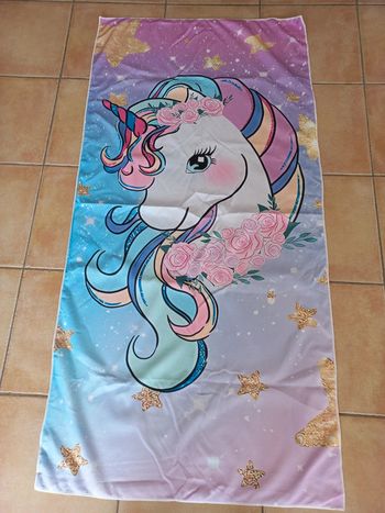 Drap de plage bain serviette microfibrés licorne 75x150 cm