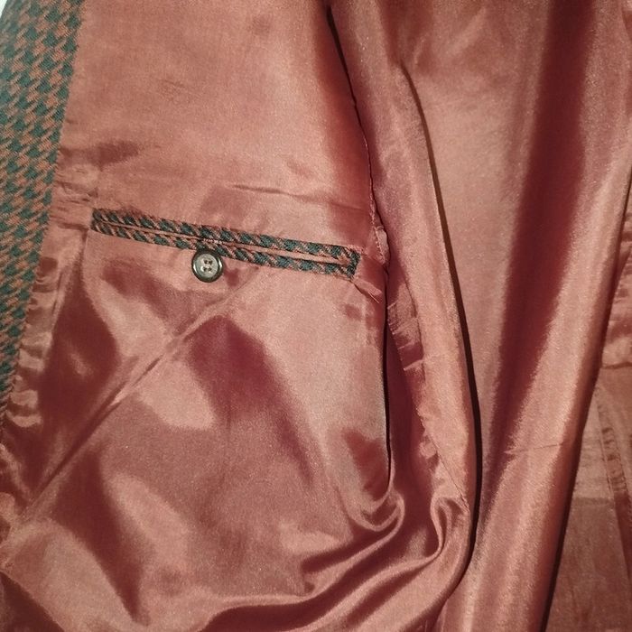 Manteau blazer à carreaux bordeaux/noir | Made in France | L - photo numéro 3