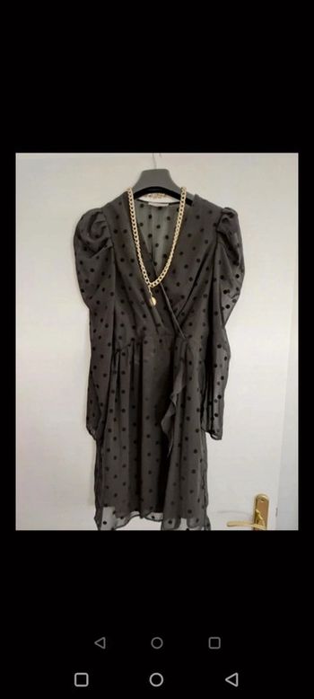 Robe bi matière a pois