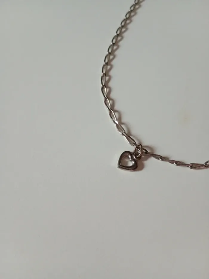 Chaîne de cheville pampille coeur en argent - photo numéro 2