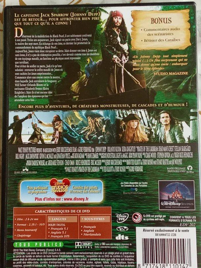 Dvd pirates des caraibes le secret du coffre maudit - photo numéro 2