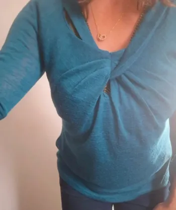 Pull fin jofrati bleu vert