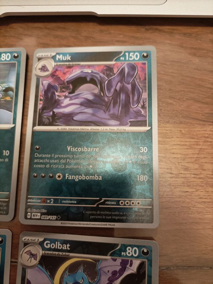 Lot de 4 cartes Pokemon 151 Tadmorv Grotadmorv Nosferapti Nosferalto Reverse - photo numéro 3