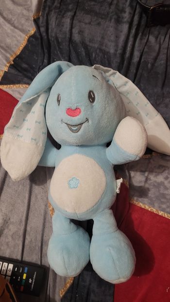 Doudou lapin  bleu