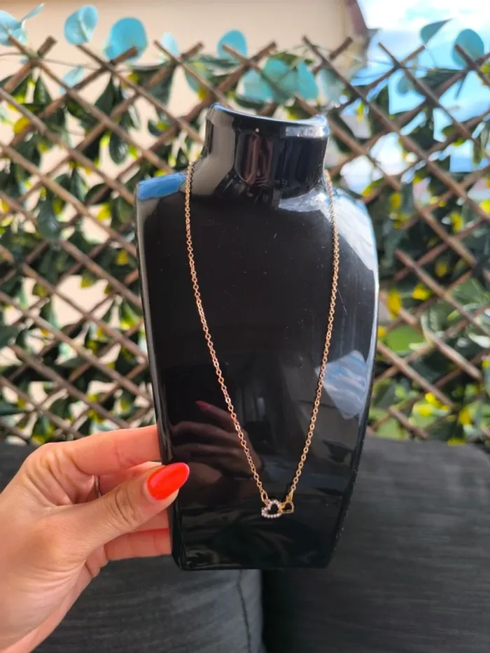 Collier double coeur , neuf , idée cadeau - photo numéro 2