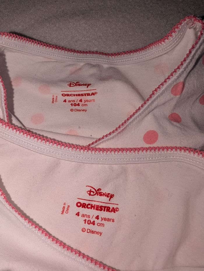 Lot de 2 tshirts MC sous-vêtements Minnie - 4A - Orchestra Disney - photo numéro 6